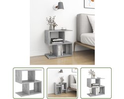 The Living Store Nachtkastje 50x30x51,5 cm bewerkt hout betongrijs - Nachtkastje - Bedsidetable - Meubilair - Kamermeubilair - Beton Grijs
