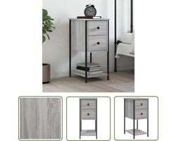 The Living Store Nachtkastje - naam - Nachtkastje - Afmetingen- 32 x 42 x 70 cm - Kleur- Grijs Sonoma Eiken