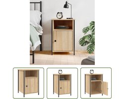 The Living Store Nachtkastje Sonoma Eiken - 40 x 42 x 60 cm - Duurzaam Hout - IJzer