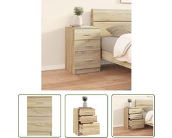 The Living Store Nachtkastje Sonoma eiken - 40x40x63cm - Praktisch en tijdloos