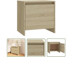 The Living Store Nachtkastje Sonoma Eiken - 45 x 34 x 44.5 cm - Stevig en Ruim opbergen