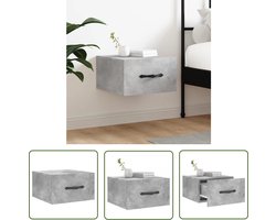 The Living Store Nachtkastje wandgemonteerd 35x35x20 cm betongrijs - Wandlamp - Nachtlamp - Bijzettafels - Nachtkastje - Badkamer Accessoires
