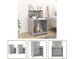 The Living Store Nachtkastjes 2 st 40x35x60 cm bewerkt hout betongrijs - Nachtkastjes - Bedkastjes - Slaapkamermeubilair - Beton Grijs - Houten Meubels