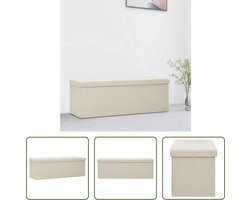 The Living Store Opbergbank Halbank - 110 x 38 x 38 cm - Crèmewit MDF Kunstlinnen