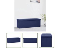 The Living Store Opbergbank inklapbaar kunstlinnen blauw - Opbergbank - Halbank - Blauwe Bank - Bankstel - Meubels Voor Woonkamer