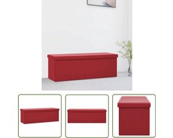 The Living Store Opbergbank inklapbaar PVC wijnrood - Opbergbank - Halbank - Bankschikking - Woonaccessoires - Meubels