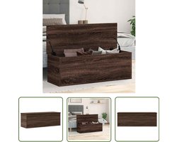 The Living Store Opbergbox 102x35x35 cm bewerkt hout bruin eikenkleur - Opslagbox - Houten Kast - Bergruimte - Opberger - Eiken Kleur