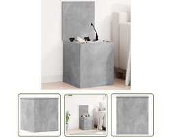 The Living Store Opbergbox 40x42x46 cm bewerkt hout betongrijs - Opbergkast - Opbergkist - Houten Kast - Betonnen Kast - Meubilair