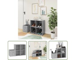 The Living Store Opbergkast 105x35,5x70 cm bewerkt hout betongrijs - Schoenenkast - Halkast - Schoenen Organisatie - Schoenuitleg - Bergruimte