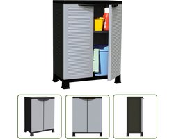 The Living Store Opbergkast 68x39x92 cm kunststof - Opslagkast - Opbergkast - Plastic Kast - Grijze Kast - Keuken Kast