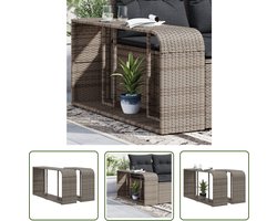 The Living Store Opbergschappen 2 st poly rattan grijs - Opbergkast - Tuinkast - Buitenschrank - Ratan Kast - Grijze Kast