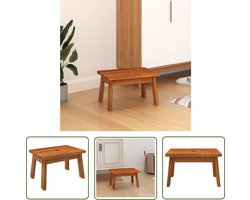 The Living Store Opstapkruk 38x26x22 cm massief acaciahout - Opstapkrukje - Acacia Hout - Bruine Stoel - Praktische Kruk - Multifunctionele Bank