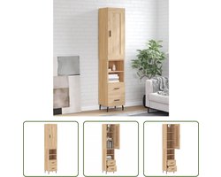 The Living Store opzetkast - Sonoma eiken - 34.5 x 34 x 90 cm - Duurzaam hout/metaal