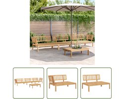 The Living Store Pallet loungeset Acaciahout - Compact - Modulair ontwerp Loungeset - Tuinset - Tuinbank - Acacia Hout - Outdoor Furniture - Lounge Set - Patioset - Balkon Meubel