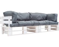 The Living Store Palletbankenset - Tuinmeubel - 220x66x65 cm - Grenenhout