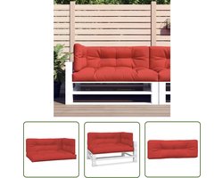 The Living Store Palletkussens 3 st stof rood - Palletkussens - Outdoor Kussens - Tuinkussens - Zitcussen - Kussens Voor Pallet Meubilair