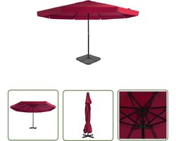 The Living Store Parasol met draagbare voet rood - Zonnescherm - Parasol - Buitenshuis Decoratie - Tuindecoratie - Tuinaccessoires