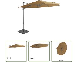 The Living Store Parasol met draagbare voet taupe - Zonnescherm - Parasol - Buitendecoratie - Tuindecoratie - Tuinaccessoires