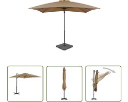The Living Store Parasol met draagbare voet taupe - Zonnescherming - Parasol - Tuinset - Buitendecoratie - Tuinaccessoires