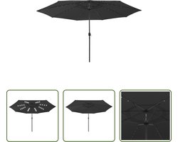 The Living Store Parasol Terras - 400 x 267 cm - LED-verlichting - Zwart
