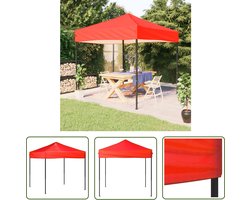The Living Store Partytent inklapbaar 2x2 m rood - Tuinpaviljoen - Tuinaccessoires - Outdoor Living - Terrasdecoratie - Partytent