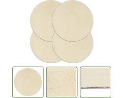 The Living Store Placemats - Handgeweven - 100% Katoen - 38 cm - Naturel