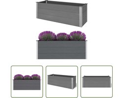 The Living Store Plantenbak verhoogd 150x50x54 cm HKC grijs - Bloemenpot - Plantenbak - Verhoogde Plantenbak - Hkc Bak - Houten Plantenbak