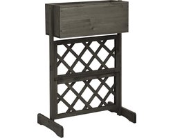 The Living Store Plantenbak - Vurenhout - 45 x 30 x 74 cm - Rek voor klimplanten