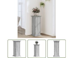 The Living Store Plantenstandaard 33x33x80 cm bewerkt hout grijs sonoma eiken - Plantenstandaard - Houten Plantendrager - Indoor Plantenpot - Sierplanter - Kamerplanten Stand
