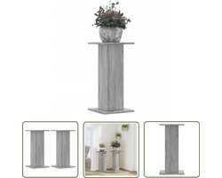 The Living Store Plantenstandaards 2 st 30x30x60 cm bewerkt hout grijs sonoma - Plantenstandaard - Houten Plantendrager - Decoratief Planthanger - Indoor Plants - Kamerplanten