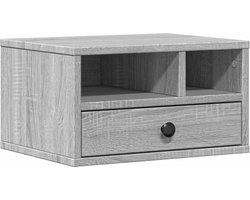 The Living Store Printerkastje 40x32x22,5 cm bewerkt hout grijs sonoma eiken - Printerstandaard - Printer Kast - Bureaus Accessoires - Organisator - Opbergruimte