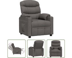 The Living Store Relaxfauteuil - Verstelbaar - Donkergrijs - 75.5x92x105 cm - Met zijvakken
