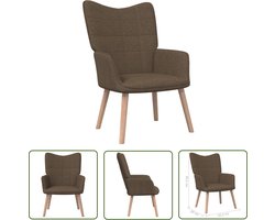 The Living Store Relaxstoel - Bruin - 61.5 x 69 x 95.5 cm - Stof (100% polyester)