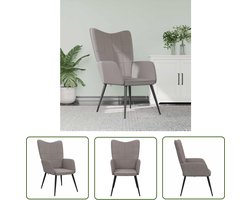 The Living Store Relaxstoel stof taupe - Relaxstoel - Fauteuils - Lounge Chair - Tuinstoel - Buitenstoel