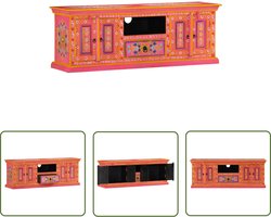 The Living Store Retro TV-kast - Massief mangohout - 110 x 30 x 40 cm - Handgeschilderde afwerking