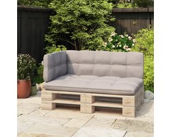 The Living Store Rugleuning Pallet Bank - 110 x 5 cm - Duurzaam ijzer - Wit