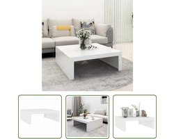 The Living Store Salontafel 100x100x35 cm bewerkt hout wit - Salontafel - Modern - Witte Salontafel - Houten Salontafel - Vierkante Salontafel