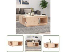 The Living Store Salontafel 100x101x40,5 cm massief grenenhout - Salontafel - Houten Salontafel - Grenenhouten Salontafel - Bijzettafel - Livingroom Furniture