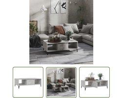 The Living Store Salontafel 103,5x60x35 cm bewerkt hout betongrijs - Salontafel - Industrieel Design - Betonlook - Houten Salontafel - Tv Tafellaar