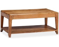 The Living Store Salontafel - Acaciahout - 88 x 50 x 38 cm - Rustieke Charme - Handgemaakt