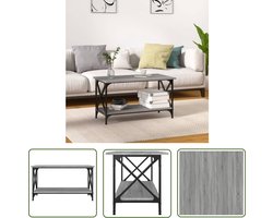 The Living Store Salontafel Klassiek Grijs Sonoma Eiken - 80x45x45 cm - Hoge Kwaliteit