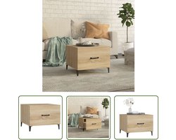 The Living Store Salontafel met metalen poten 50x50x40 cm sonoma eikenkleurig - Salontafel - Houten Salontafel - Industriele Salontafel - Salontafel Met Lade - VitaXL Salontafel