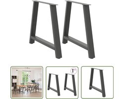 The Living Store Salontafelpoten 2 st A-vormig 90x(72-73) cm staal antraciet - Salontafel Potten - Tafeltjes Poten - Metalen Tafelpoten - Industrieel Meubilair - Zwarte Tafelpoten