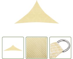 The Living Store Schaduwdoek HDPE - 2.5 x 2.5 x 3.5 m - Beige - Driehoek