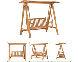 The Living Store Schommelbank Tuin - 170 x 96.5 x 171 cm - Teakhout met verstelbare dakhoek