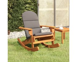 The Living Store Schommelstoel Adirondack met kussens massief acaciahout - Schommelstoel - Lounge Stoel - Tuinset - Acacia Hout - Outdoor Furniture