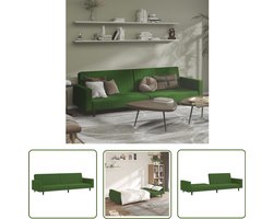 The Living Store Slaapbank 2-zits fluweel donkergroen - Slaapbank - Tweezitter - Velvet Sofa - Donkere Groene Bank - Lounge Meubilair