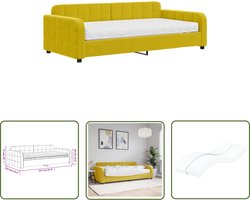 The Living Store Slaapbank Geel - 223x110x71 - Fluweel