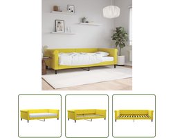 The Living Store Slaapbank Geel Fluweel 229x110x68cm - 2-in-1 Bank - Bed