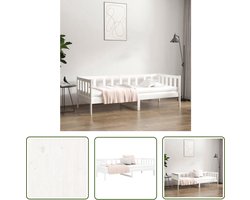 The Living Store Slaapbank Grenenhout - Logeerbed met 3-zijdig Bedhek - Gelat Ontwerp - Veelzijdig Bed - Extra Opbergruimte - Wit - 203.5 x 85.5 x 66 cm (L x B x H) - Geschikte matras- 80 x 200 cm